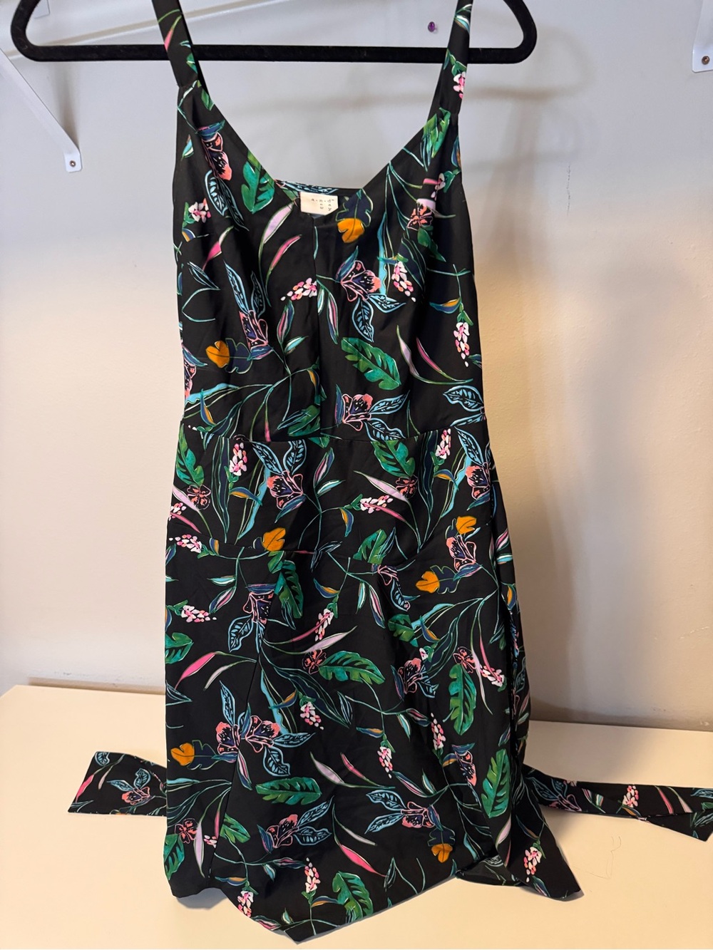 a new day Black Floral Slip Dress with Green, Pink & Yellow Accents